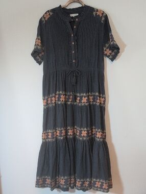 Ivy City Co Womens Maxi Embroidered Dress